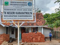 Untuk Wujudkan Lingkungan Sekolah Yang Aman dan Nyaman, TK Negeri Karamatmulya Upayakan Pekerjaan Revitalisasi Dengan Maksimal