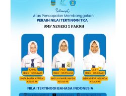 Selamat Kepada 6 Siswa SMPN 1 Parigi Peraih Nilai TKA Tertinggi