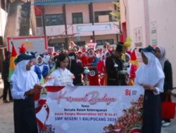Memeriahkan HUT RI Ke-81, SMPN 1 Kalipucang Gelar Karnaval Budaya 